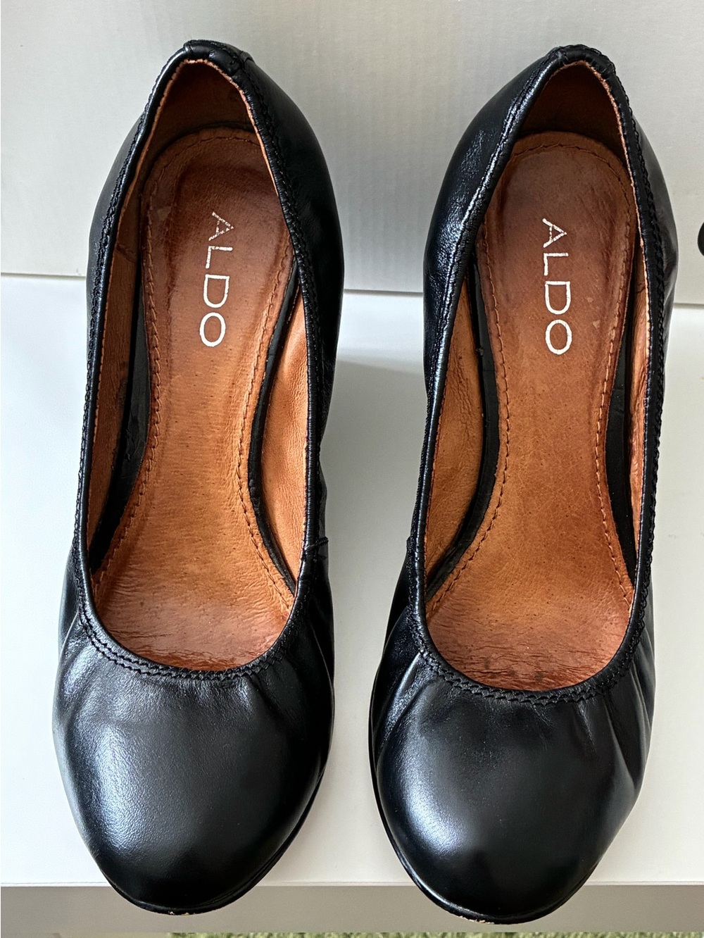 ALDO Black Leather Wedge Pumps - Classic Women's Wedges